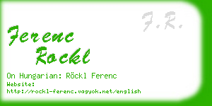 ferenc rockl business card